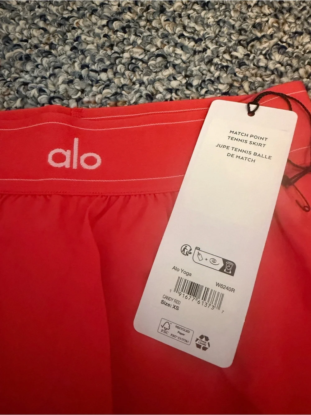 NWT ALO YOGA Candy Red Set: Match Point Skirt and Aspire Tank Top